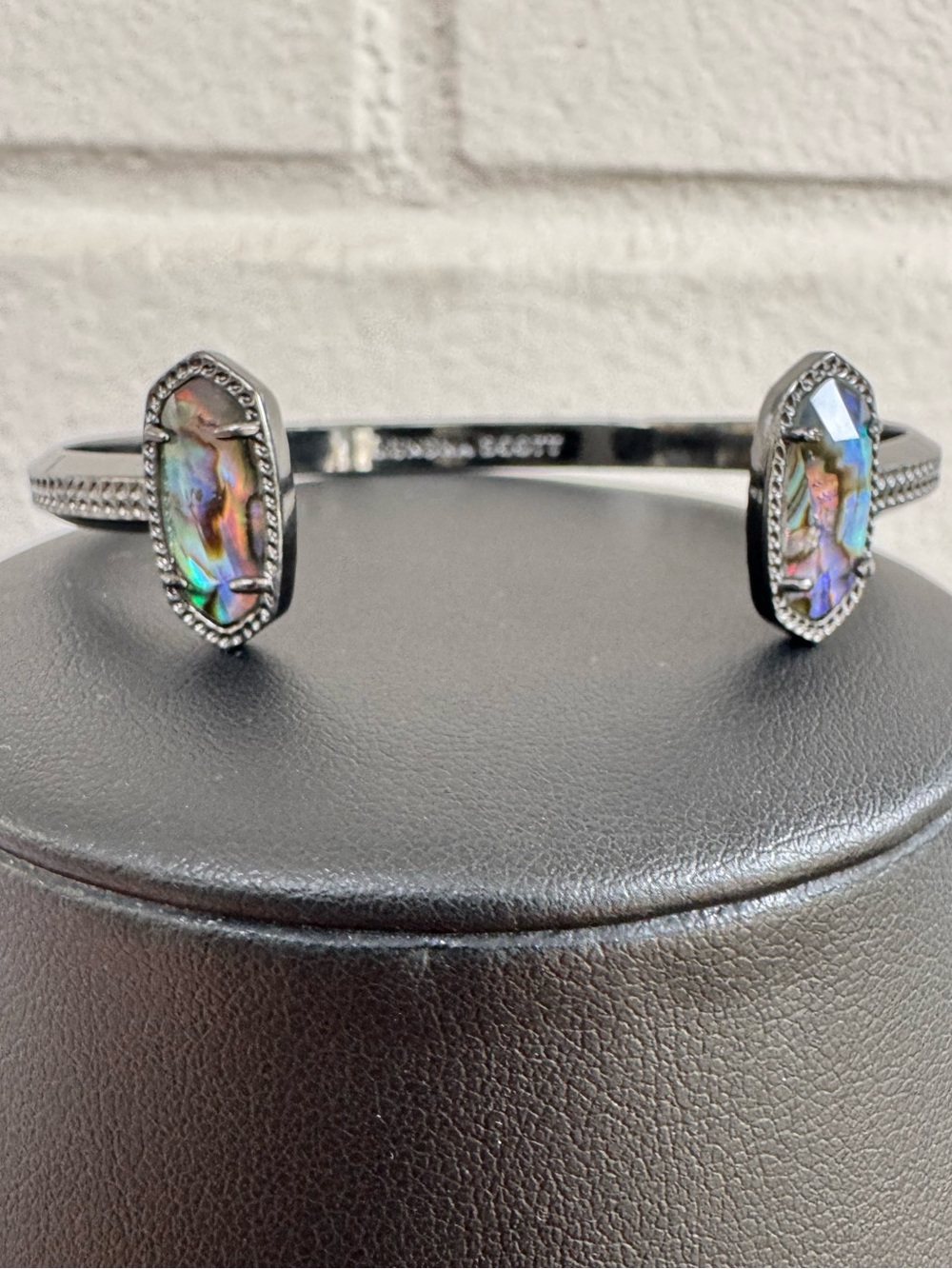 Kendra Scott Elton Gunmetal & Abalone Cuff Bracelet